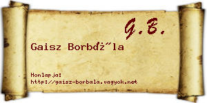 Gaisz Borbála névjegykártya